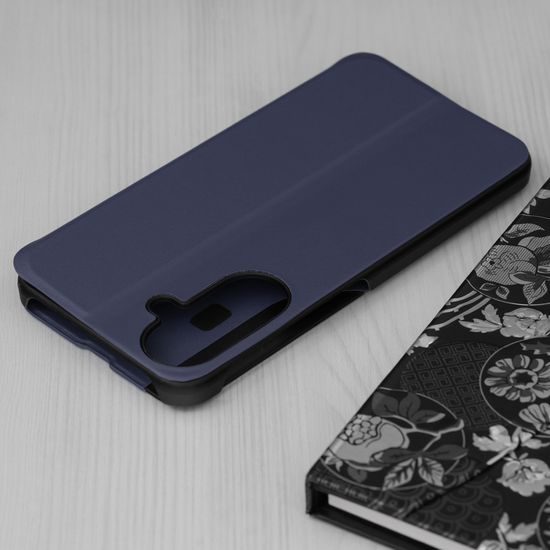 Eco Leather View Case Schutzhülle für Samsung Galaxy A27 5G - Kunstleder Flip Case mit Standfunktion - Blau