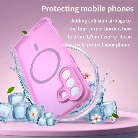 Techsuit HaloFrost II MagSafe Schutzhülle für Samsung Galaxy A27 5G - Magnetische Handyhülle mit Stoßschutz - Rosa