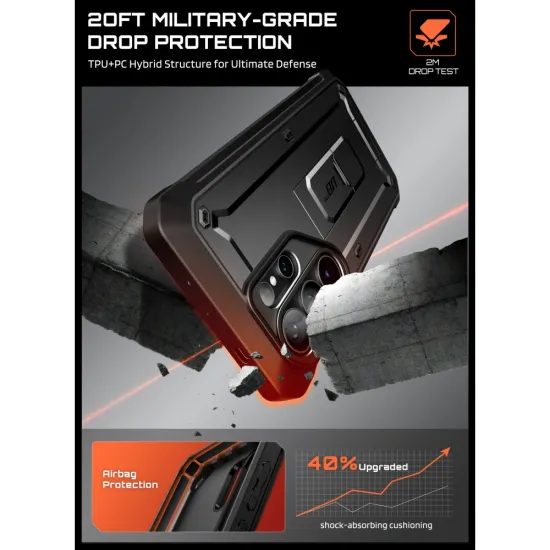 Supcase Unicorn Beetle Pro + σκληρυμένο γυαλί (2 τεμάχια), Samsung Galaxy S26 Ultra, μαύρο