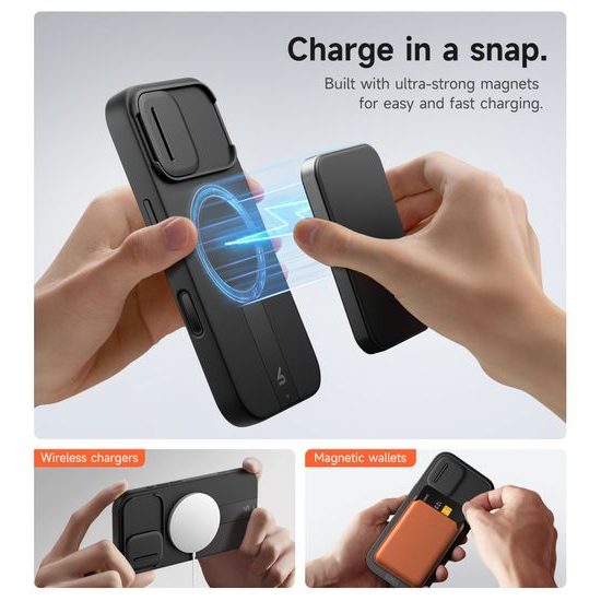 Suritch MagSafe Kickstand Camprotector θήκη iPhone 17, μαύρη