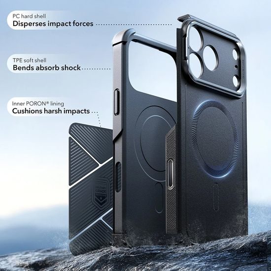 Θήκη ESR Cyber Armor Kickstand, iPhone 17 Pro, μαύρη