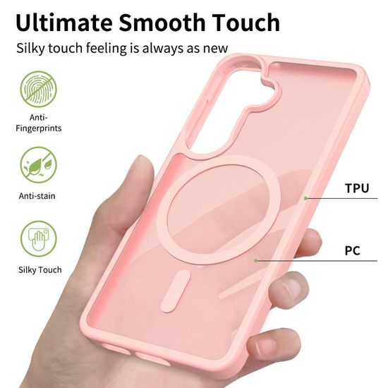 JP MagFit Colour θήκη MagSafe με μαγνήτη N52, Samsung Galaxy S26, ανοιχτό ροζ