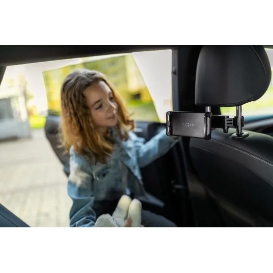 Univerzális tablettartó FIXED Tab Passenger 2 fejtámlára rögzítéssel és állítható karral, fekete