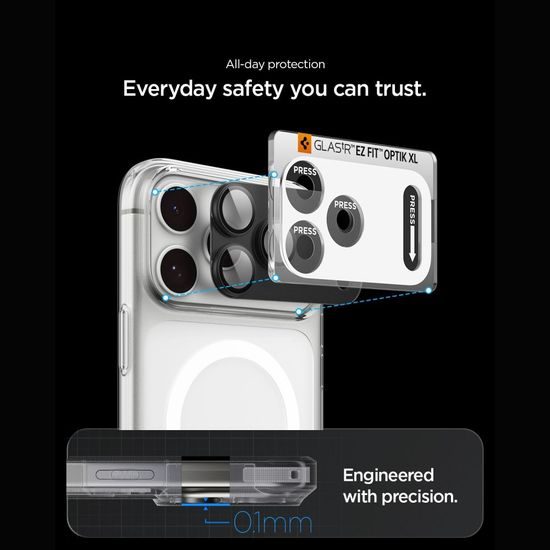 Spigen Optik.TR Ez Fit Pro XL (AGL12035), ochrana fotoaparátu, iPhone 18 Pro, tmavě šedá