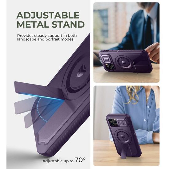 Dexnor MagSafe 360 Kickstand Προστατευτική Θήκη iPhone 12 / 12 Pro, Μωβ