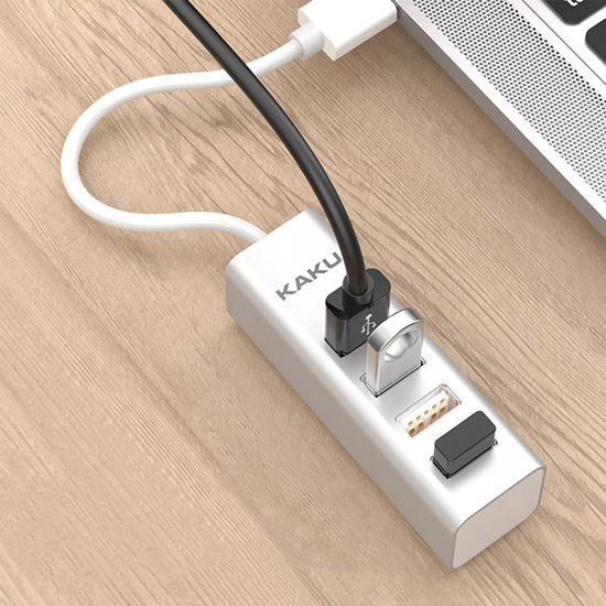 Kaku HUB elosztó - 4x USB adapter, ezüst (KSC-383)