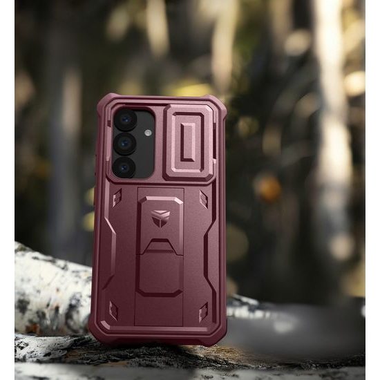 Dexnor 360 Kickstand Camprotector Θήκη Samsung Galaxy S25, Βυσσινί