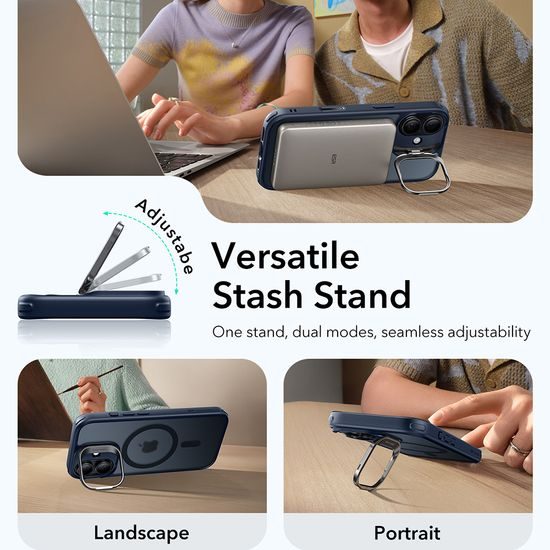 Etui ESR Classic Hybrid HaloLock Kickstand, iPhone 17, frosted blue