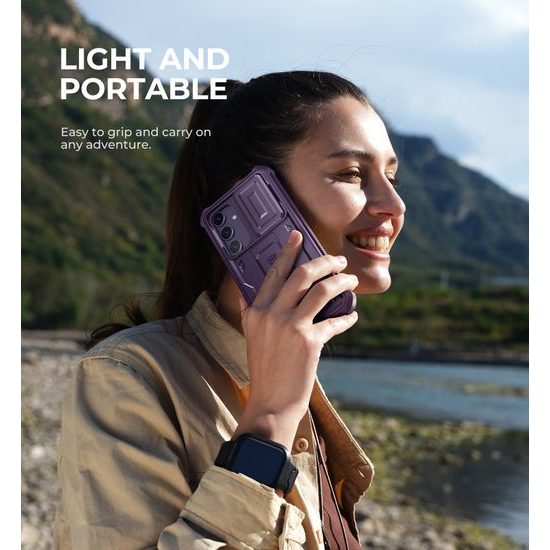 Dexnor 360 Kickstand Camprotector Θήκη Samsung Galaxy S24 Plus, Μωβ