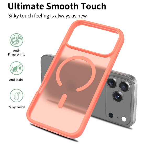 JP MagFit Colour MagSafe θήκη με μαγνήτη N52, iPhone 17 Pro Max, πορτοκαλί