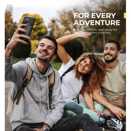 Dexnor MagSafe Schutzhülle für Samsung Galaxy S25 Ultra - 360° Kickstand mit Kameraschutz - Schwarz