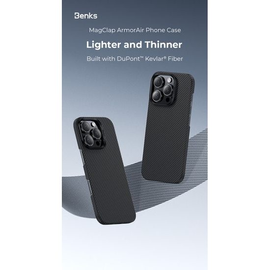 Benks Magnetic Armor Air Kevlar θήκη PC Frame, iPhone 16 Pro, μαύρη