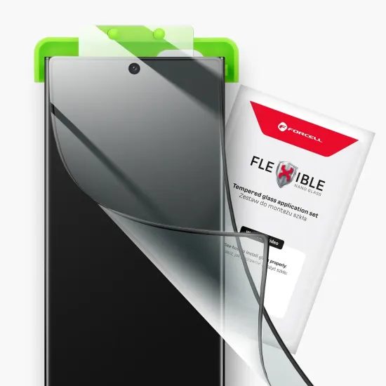 Forcell Flexible 5D Full Glue υβριδικό γυαλί, iPhone 17 Pro Max, μαύρο