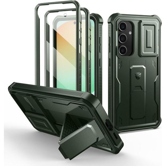 Dexnor 360 Kickstand Camprotector obal Samsung Galaxy S24 FE, zelený