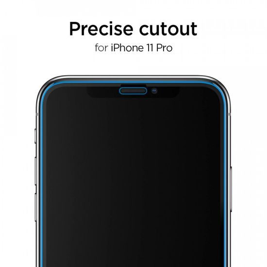 Spigen Full Cover Glass FC Folie de sticlă securizată, iPhone 11 Pro Max, neagră