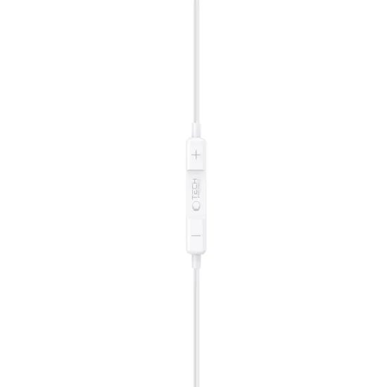Tech-Protect UltraBoost Core G3 In-Ear Kopfhörer mit Kabel - 3,5mm Klinke Mini Jack - Weiß