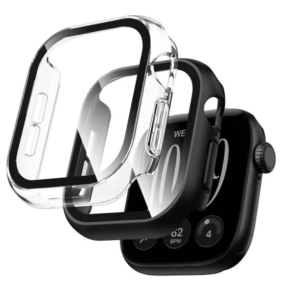 Tech-Protect Defense 2 kusy, Apple Watch 12 (46 mm), čierne a priehľadné