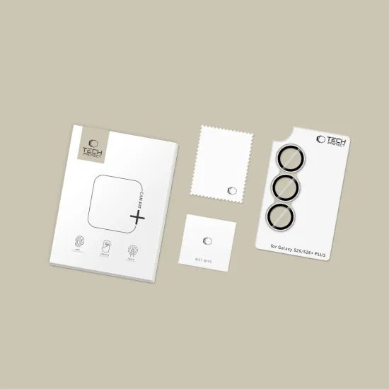 Tech-Protect Camring Fit+, sticlă pentru obiectivul camerei foto, Samsung Galaxy S26 / S26 Plus, transparent