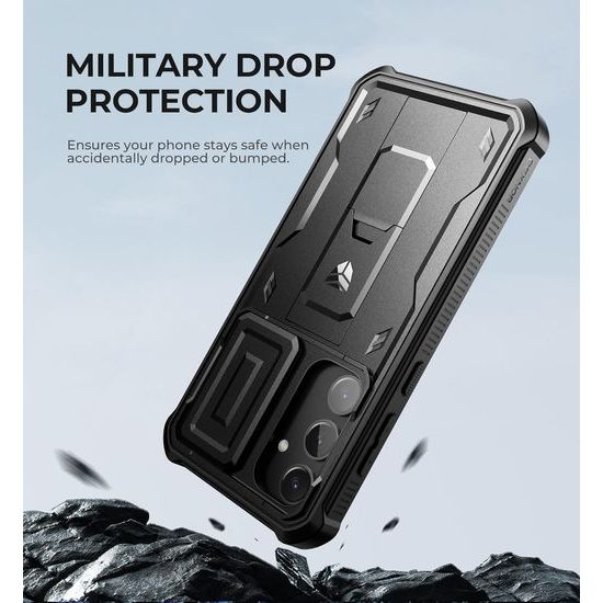Dexnor 360 Kickstand Camprotector obal Samsung Galaxy S24 Plus, čierny