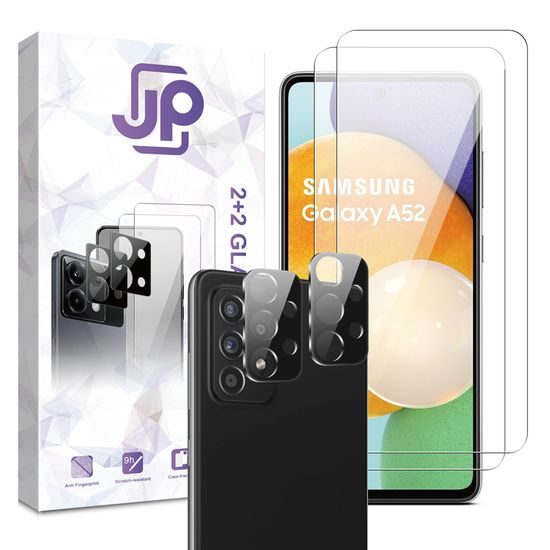 JP Combo pack, Komplet 2 kaljenih stekel in 2 stekel za kamero, Samsung Galaxy A52