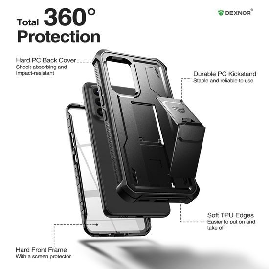 Dexnor 360 Kickstand Husă Samsung Galaxy A53, negru