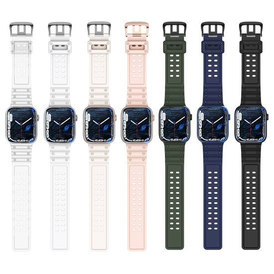 Strap Triple remienok pre hodinky Apple Watch SE / 8 / 7 / 6 / 5 / 4 / 3 / 2 / 1 (49/45/44/42mm), biely