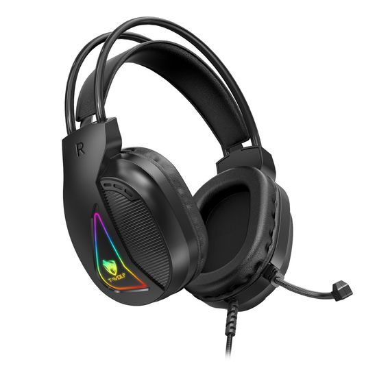 T-WOLF H160 Gaming Headset mit 3,5 mm Klinke - Stereo Kopfhörer mit Mikrofon und RGB Beleuchtung