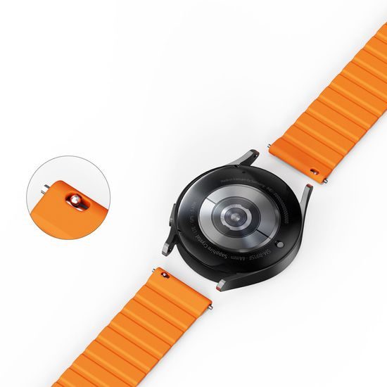 Dux Ducis Univerzálny magnetický remienok, Samsung Galaxy Watch 3 45mm / S3 / Huawei Watch Ultimate / GT3 SE 46mm (22mm LD Version), šedo oranžový