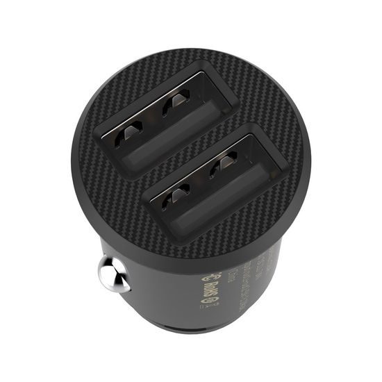 Baseus Grain Car Charger Mini, univerzalen pametni avto polnilnik, črn (CCALL-ML01)