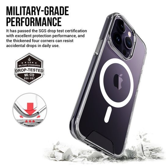 JP MagFit MagSafe Θήκη με Πιστοποίηση SGS 1.2M, iPhone 13 Pro Max / 14 Pro Max, Διάφανη