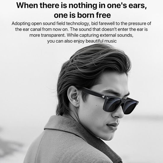 Yesido Έξυπνα Μουσικά Γυαλιά (IO35), μαύρα