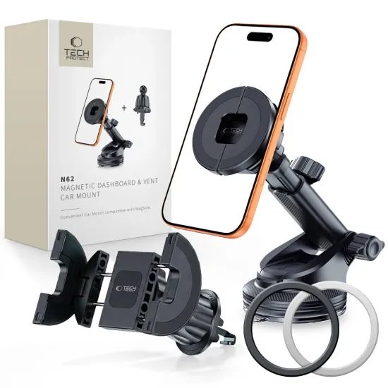 Tech-Protect N62 Univerzalni MagSafe Avto Držalo 2v1, črn