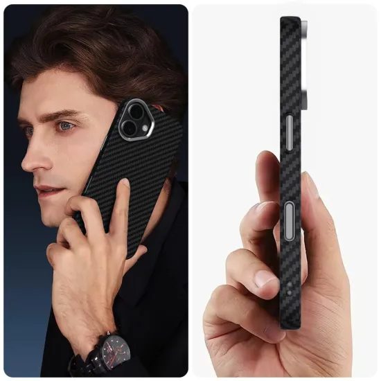 Tech-Protect Ion Carbon MagSafe, iPhone 17, μαύρο-ασημί