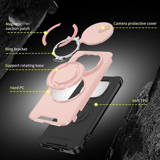 Θήκη Camslide Stand, Xiaomi Redmi Note 14 Pro Plus 5G, ροζ