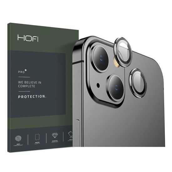 Hofi Camring Pro+, folie de sticlă pentru lentila aparatului foto, iPhone 13 / 13 Mini, neagră