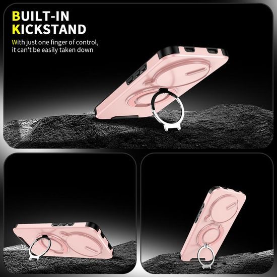 Camslide Stand Schutzhülle für Xiaomi Redmi Note 15 Pro 5G - Mit Kamera-Schieber und Metallständer - Rosa