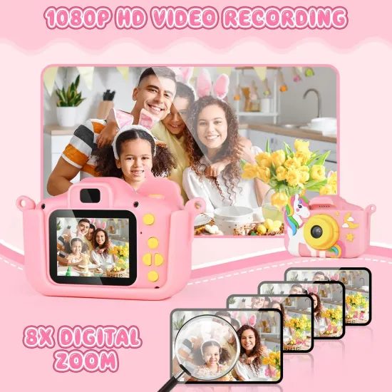 Camera digitală pentru copii cu funcție de cameră, roz