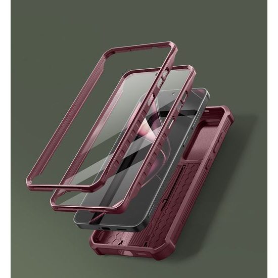 Dexnor 360 Kickstand Camprotector Θήκη Samsung Galaxy S25 Plus, Βυσσινί