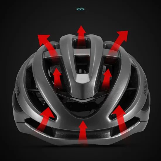 Rockbros HC-58BK-L Casco Ciclismo, 58–61 cm, nero-grigio