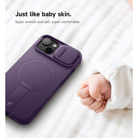 Suritch MagSafe Kickstand Camprotector obal iPhone 13 / 14, fialový