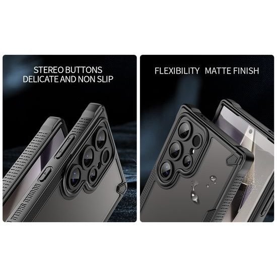 Samsung Galaxy S24 Ultra ümbris – ArmorShield Hybrid Case – must