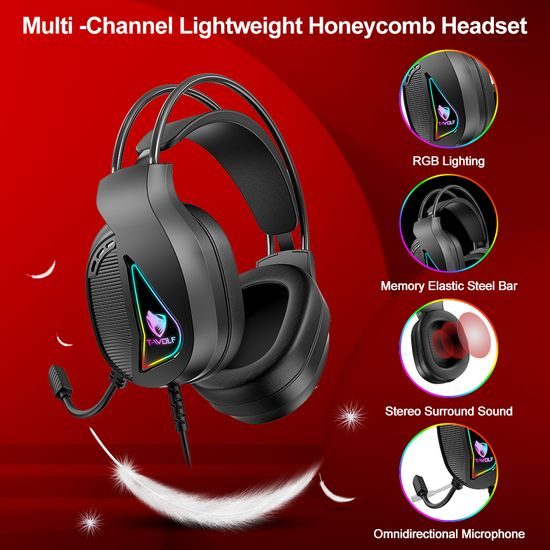 T-WOLF TF400 RGB Gaming Set 4in1 (Tastatur, Maus, Headset, Mauspad)