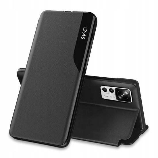 Eco Leather View Case, Xiaomi 12T / 12T Pro, fekete