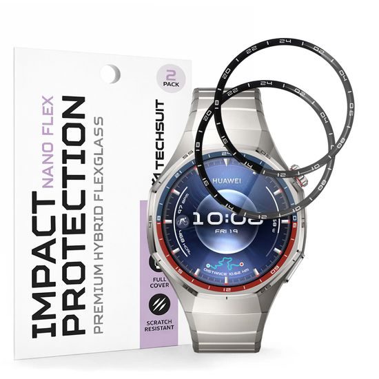 Techsuit Nano Flex, Huawei Watch GT 6 Pro, 2 τεμάχια, μαύρο