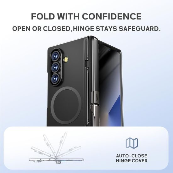 BiQiHR θήκη + μεμβράνη προστασίας privacy, Samsung Galaxy Z Fold7, μαύρη