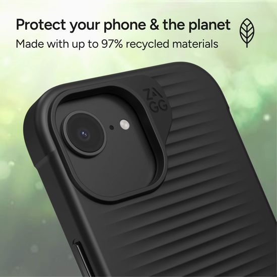 ZAGG Luxe προστατευτικό κάλυμμα, iPhone 13 / 14 / 15 / 16e / 17e, μαύρο