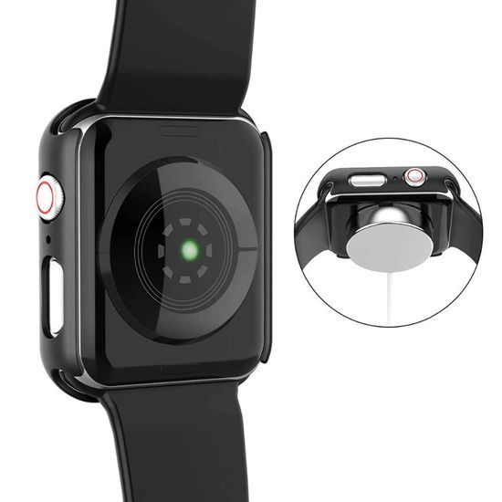2in1 tok üveggel Apple Watch 4 / 5 / 6, 44mm, fekete