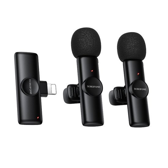 Borofone BFK16A Bezdrátový mikrofon Lightning, 2 kusy, černý