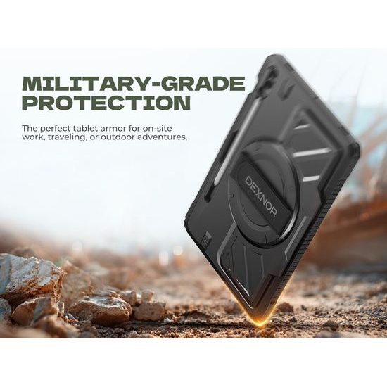 Dexnor 360 Περιστρεφόμενη θήκη, Samsung Galaxy Tab S9 FE Plus, μαύρη