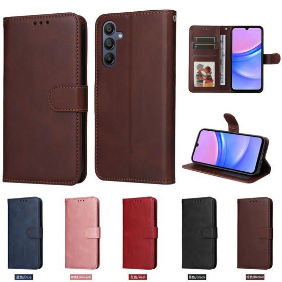 Samsung Galaxy A18 ümbris – Magnet Case nahkümbris – pruun